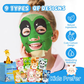 KONEUK close view of nine different animal mask designs highlighting variety and charm