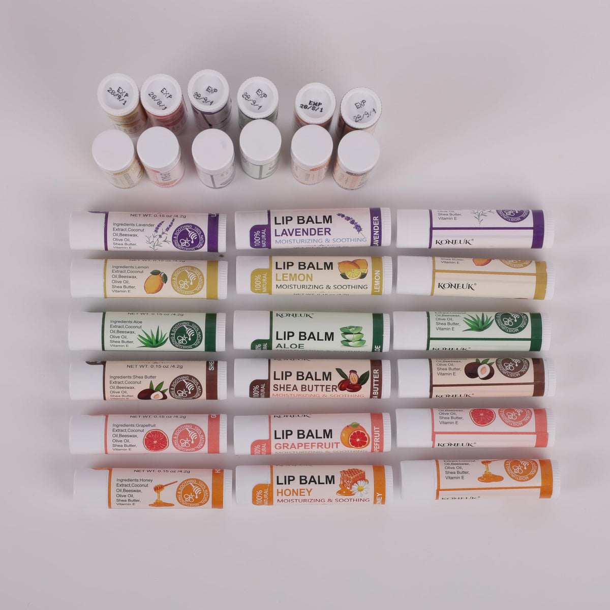 KONEUK assorted colors and scents arranged to show variety