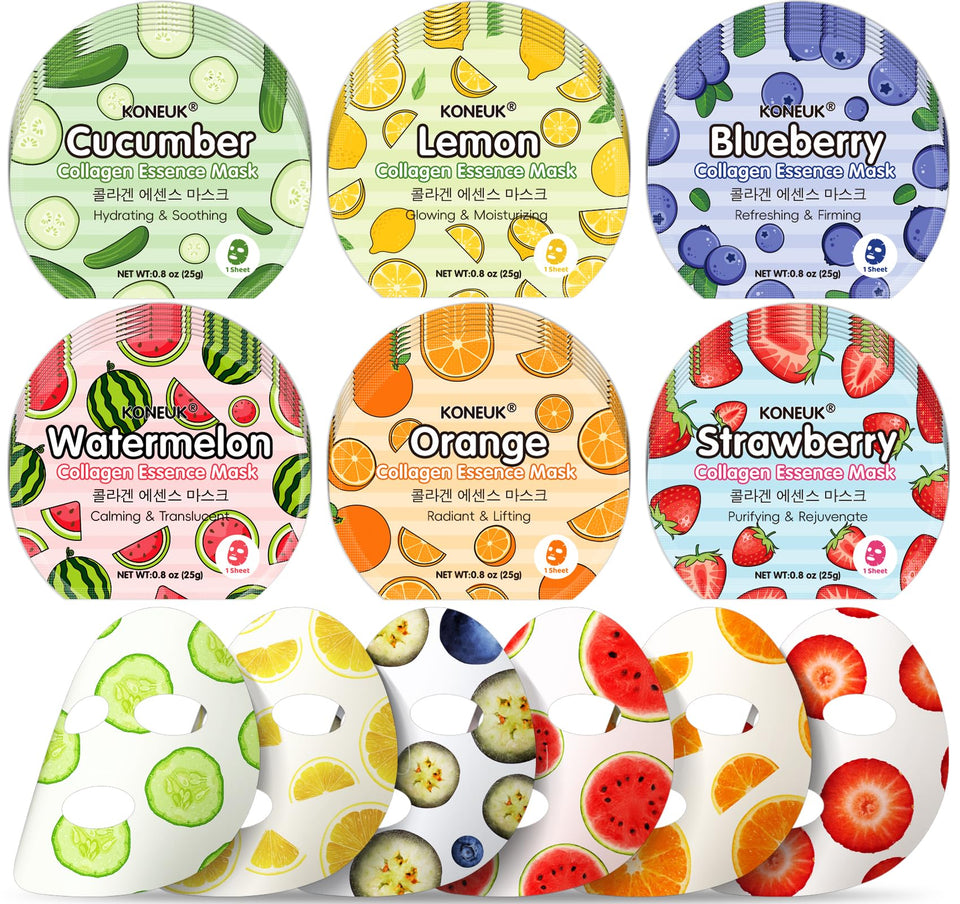 KONEUK front packaging showing colorful 36-pack masks and value