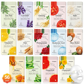 KONEUK front packaging showing 56-mask bulk gift set for convenient skincare