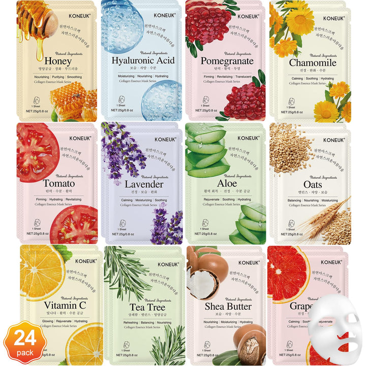 KONEUK front packaging showing full 24-pack and variety benefit