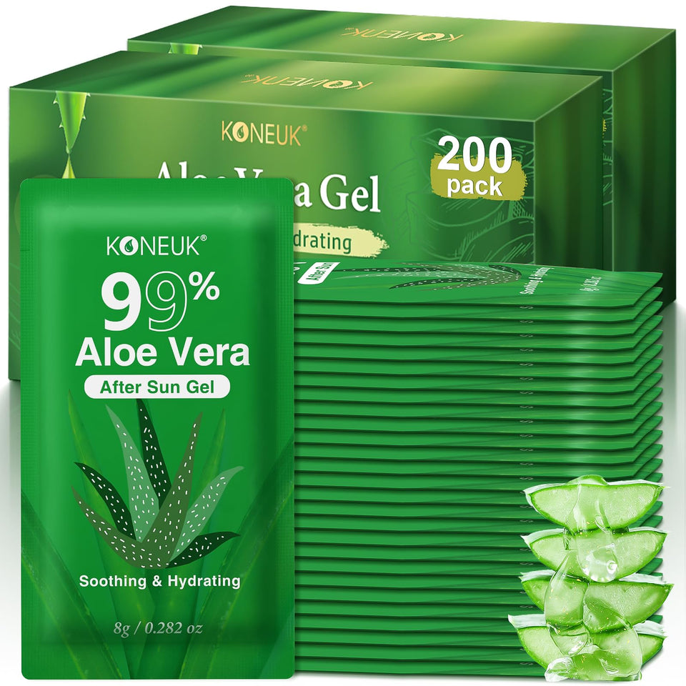 KONEUK packets front display showing bulk 200-pack convenience and portability