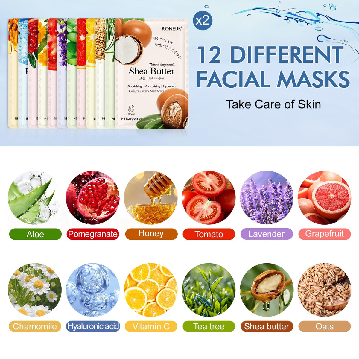 KONEUK single sheet mask open to display fabric and fit benefit