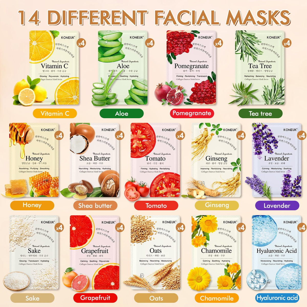 KONEUK individually wrapped mask packet emphasizing hygienic travel convenience