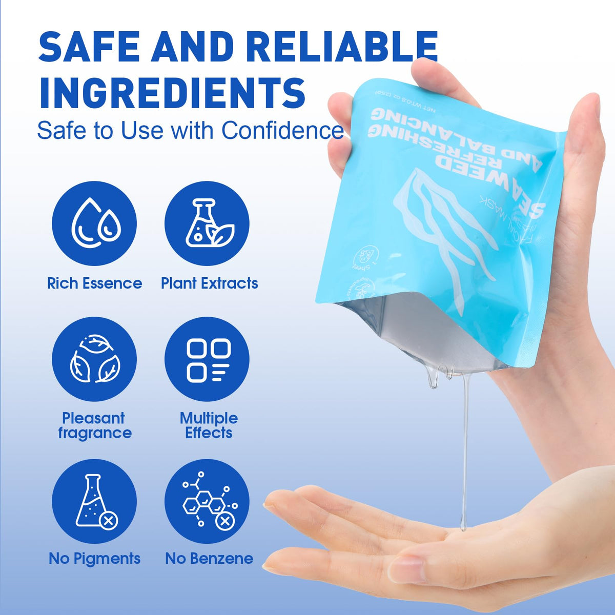 KONEUK ingredients label highlighting botanical extracts and collagen benefits