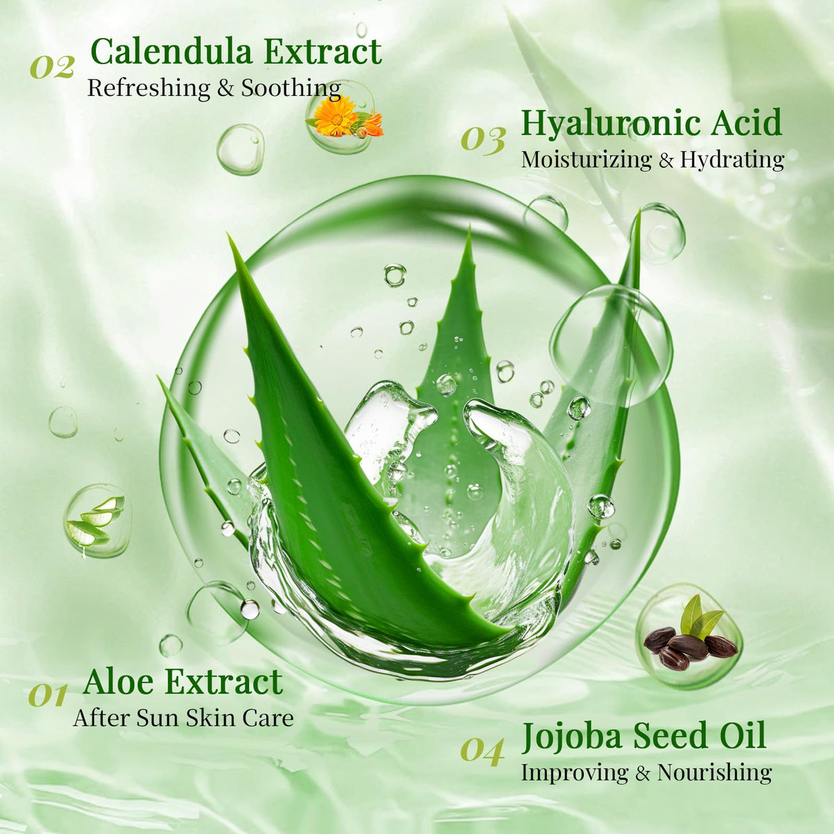 KONEUK label and ingredients panel highlighting aloe vera and mild formulation