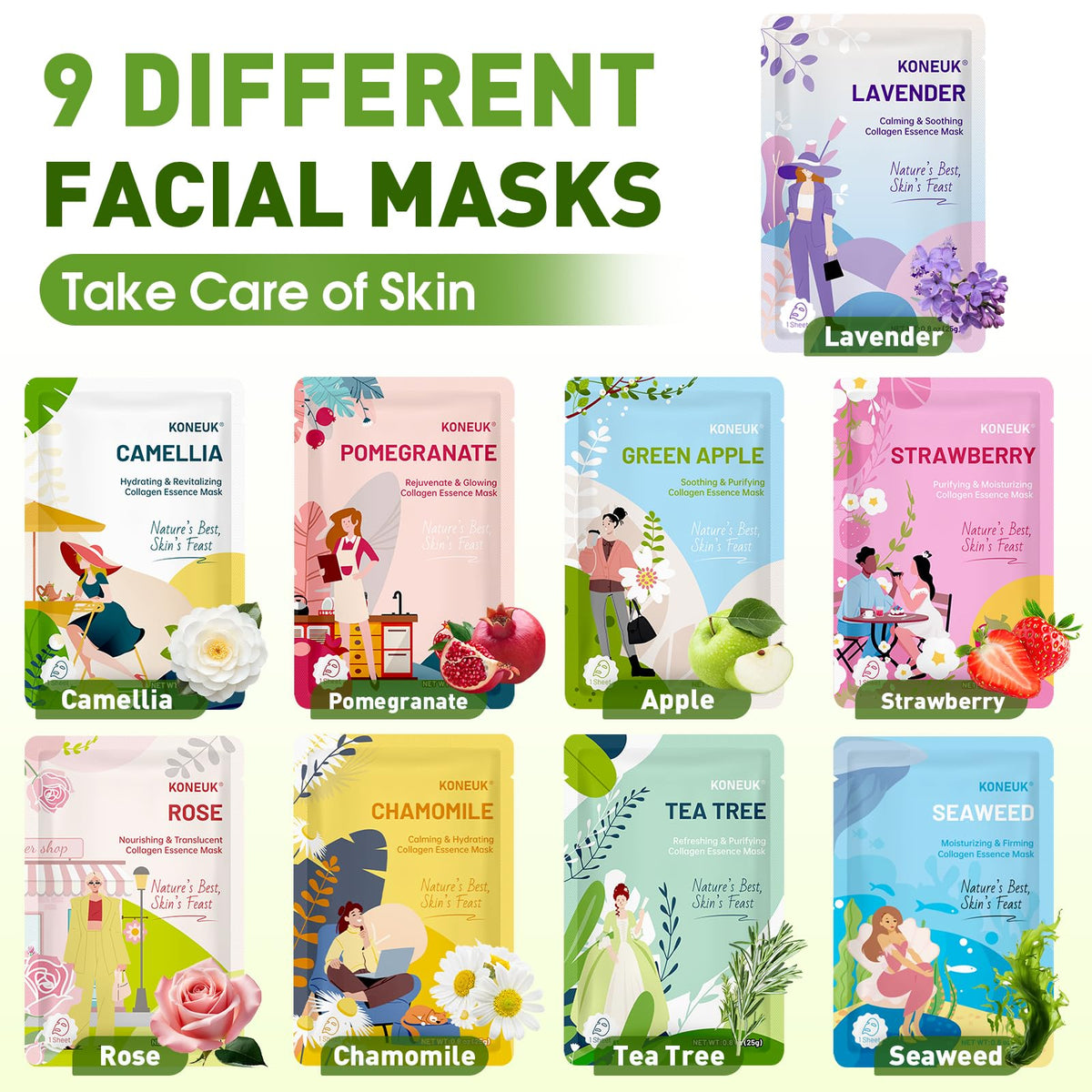 KONEUK close‑up of sheet mask texture showing thin fabric and moisturizing essence
