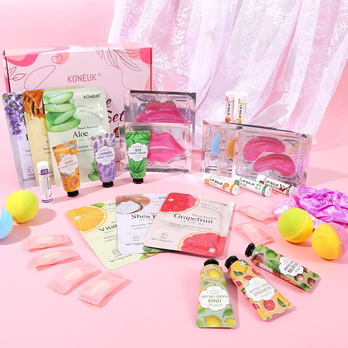 KONEUK organza gift bags with silk headbands styled for attractive party presentation