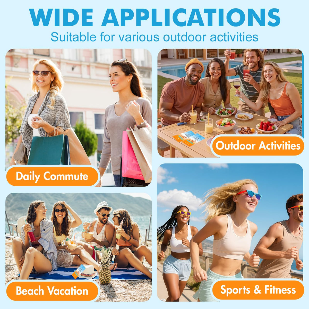 KONEUK sunscreen packet used at beach providing quick reapplication