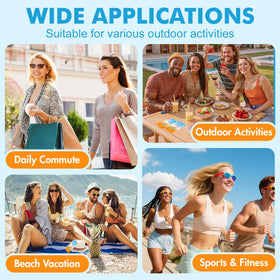 KONEUK sunscreen packet used at beach providing quick reapplication