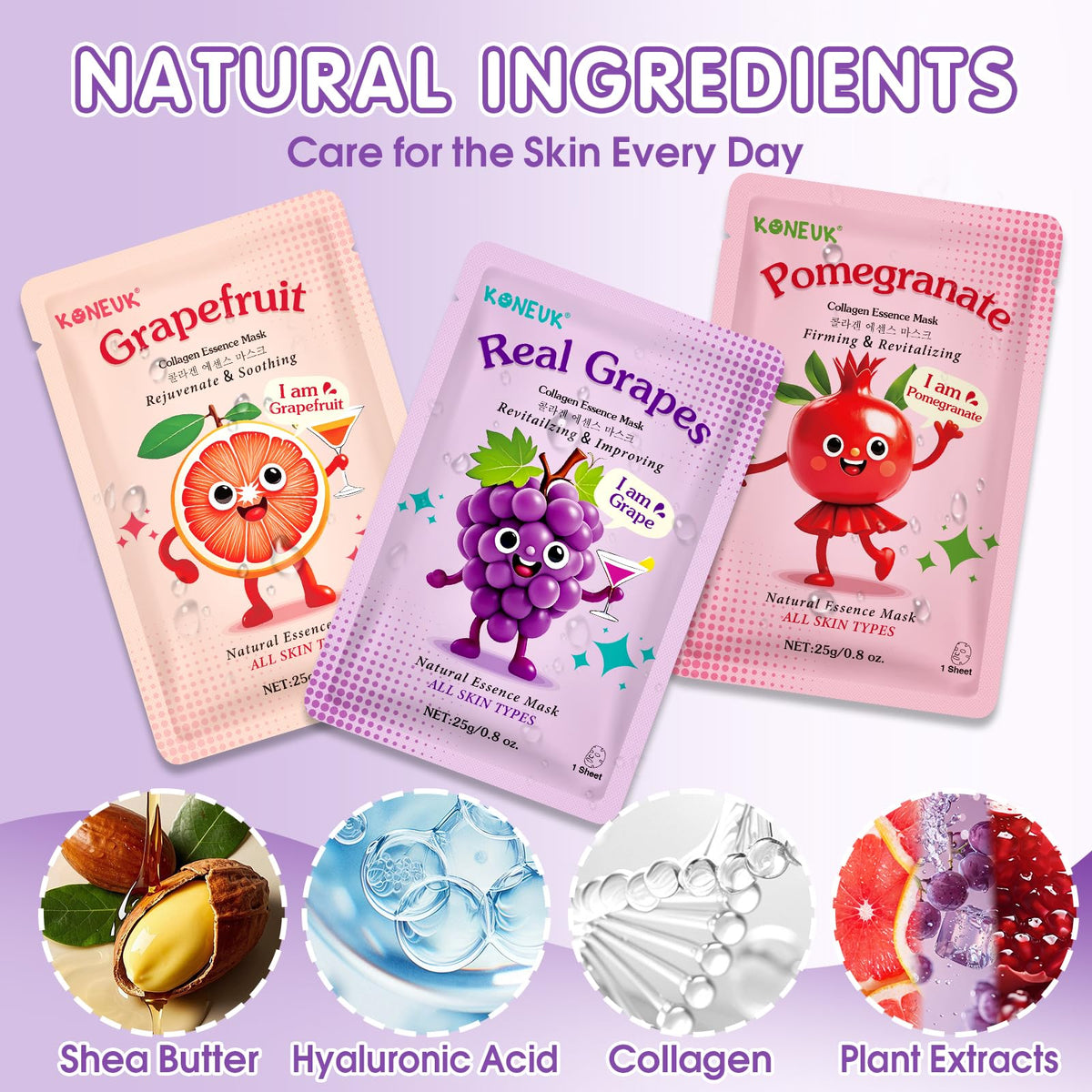 KONEUK single peel-open mask revealing serum-soaked sheet, easy application benefit