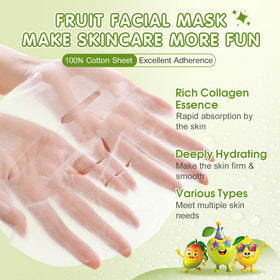 KONEUK single sheet close-up with visible fruit print, highlighting soft cotton and comfort