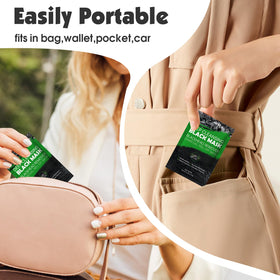 KONEUK packets in travel pouch, portable skincare for trips benefit
