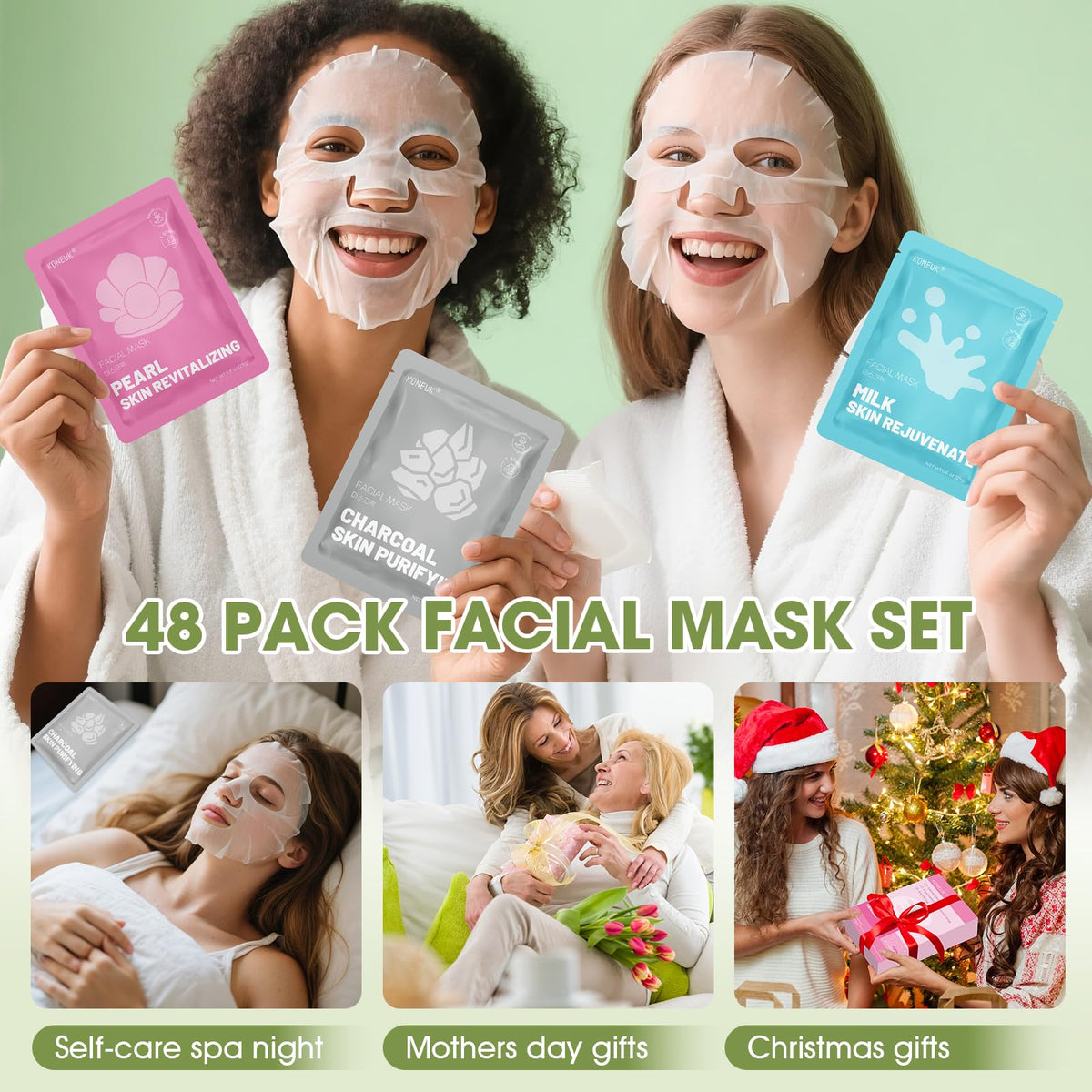 KONEUK variety layflat displaying 12 formulas to choose masks by need