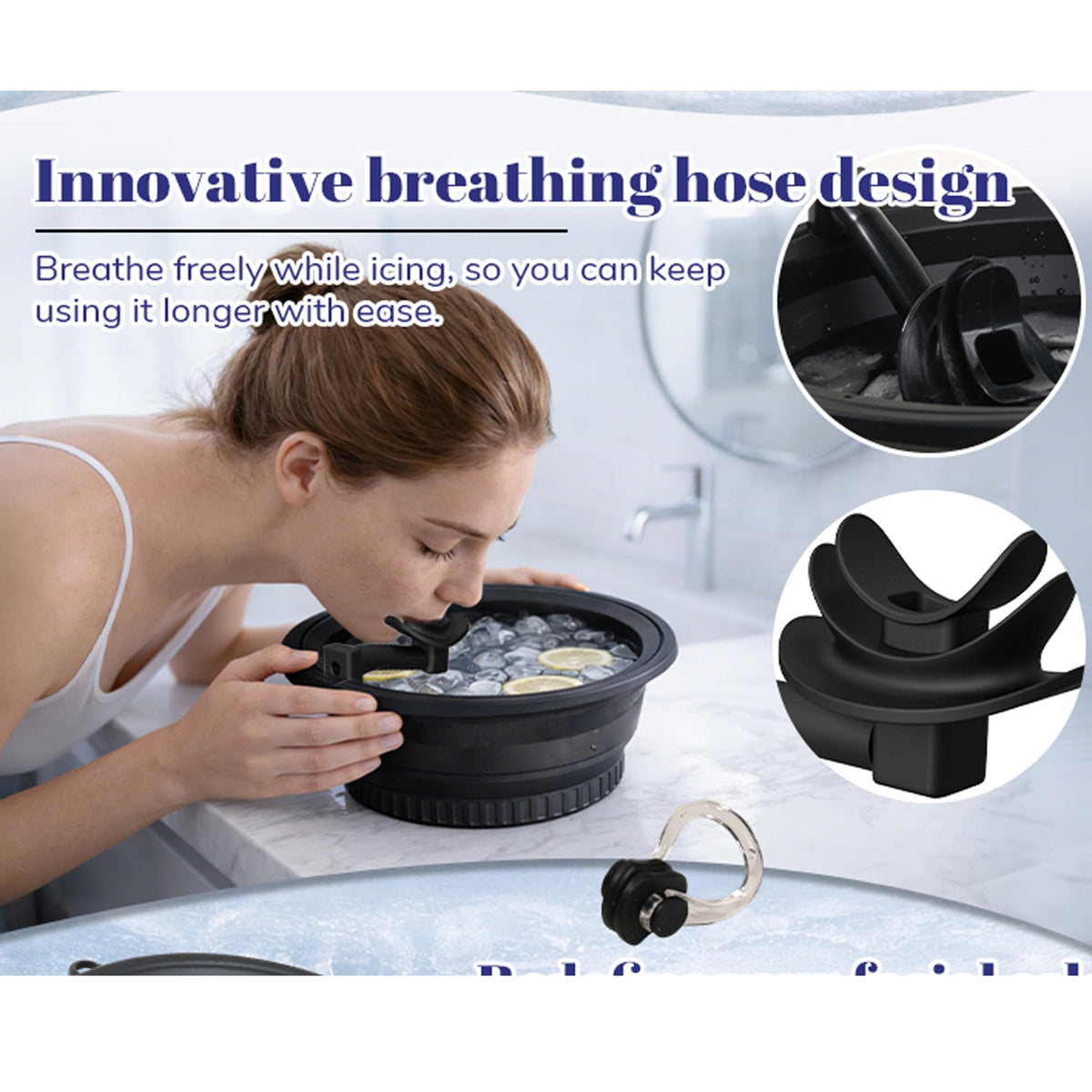 KONGISS detachable breathing hose detail showing ventilated design for comfortable inhalation during use