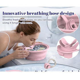 KONGISS face bowl collapsed flat demonstrating slim storage and travel convenience