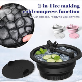KONGISS close-up of integrated ice tray highlighting easy-freeze convenience and no extra molds needed