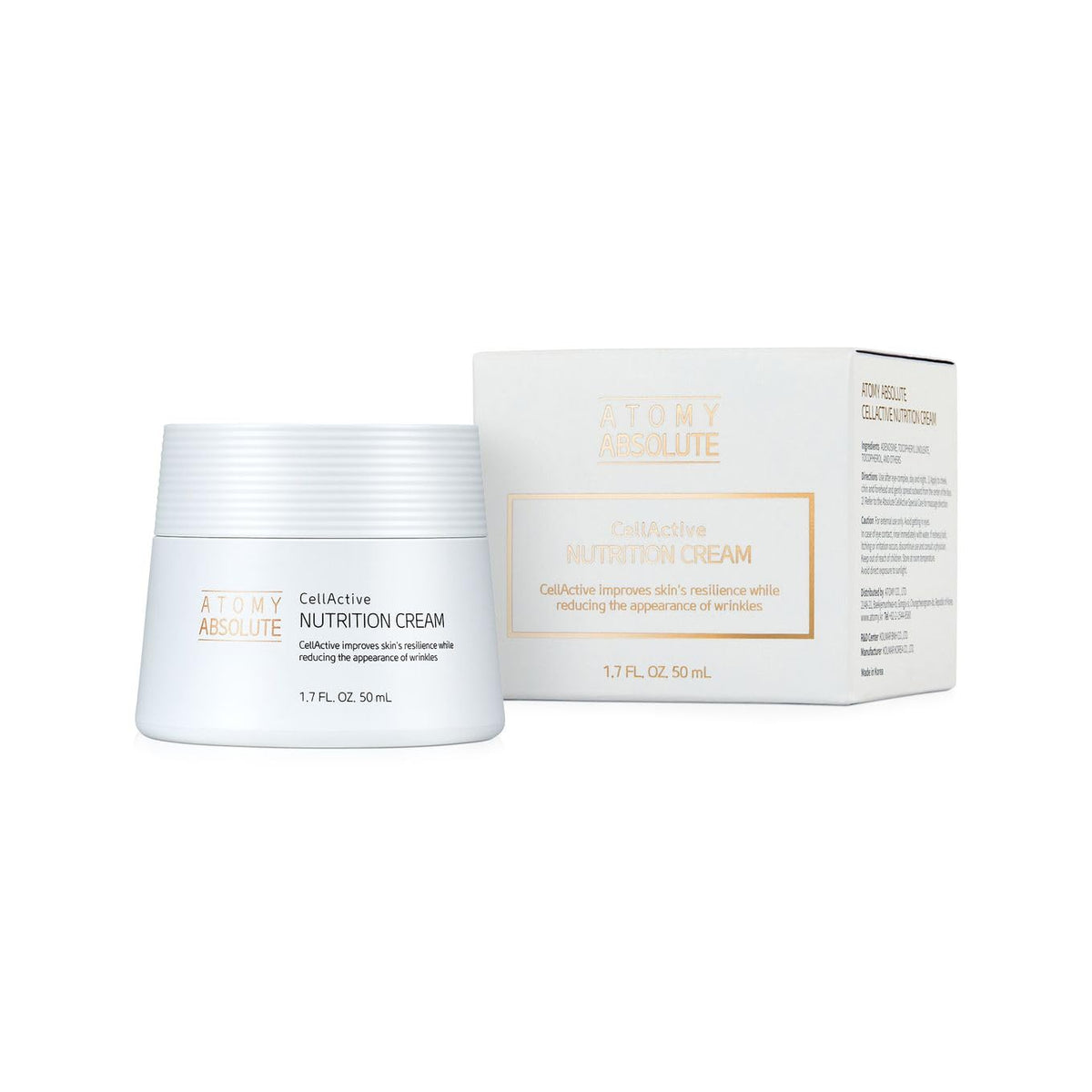 Konipl Atomy Absolute CellActive Cream front packaging showing jar and label for clear product ID and trust