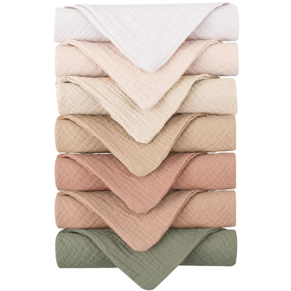 Konssy front view of seven-pack face wash cloths showing compact packaging benefit