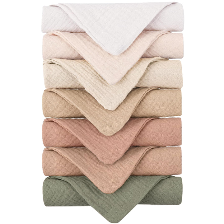 Konssy front view of seven-pack face wash cloths showing compact packaging benefit