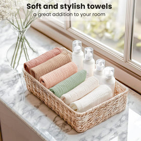 Konssy washcloth packed in travel bag showing compactness and portability