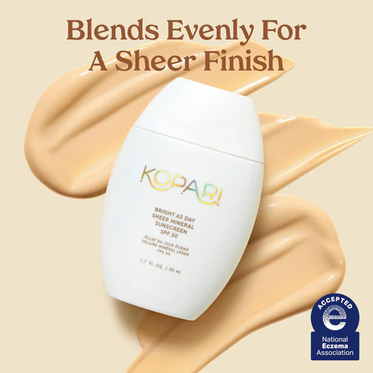 Kopari 1.7 oz tube in hand showing travel-size convenience benefit