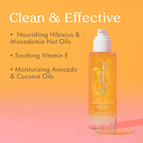 kopari label detail showing ingredients and SPF 50 protection benefit