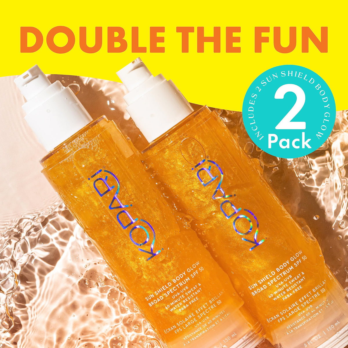 kopari applied on shoulders at beach showing radiant protected skin