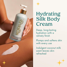Kopari cream texture close-up demonstrating silky, fast-absorbing finish