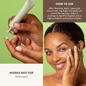 Kopari next to ingredients and size comparison showing 0.5 oz practical travel size