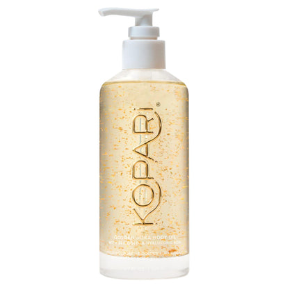 kopari jumbo bottle front view showing label and toasted vanilla scent
