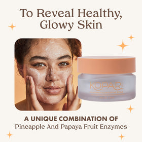 Kopari organic coconut oil bottle and coconuts highlighting natural hydration benefit