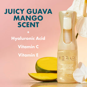 Kopari ingredients label closeup featuring hyaluronic acid and vitamins