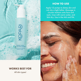 Kopari ingredients label close-up highlighting marine algae, amino acids, and vitamin B5