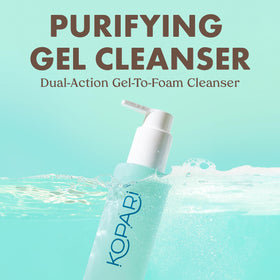 Kopari pump detail highlighting dispenser for controlled dosing and minimal waste