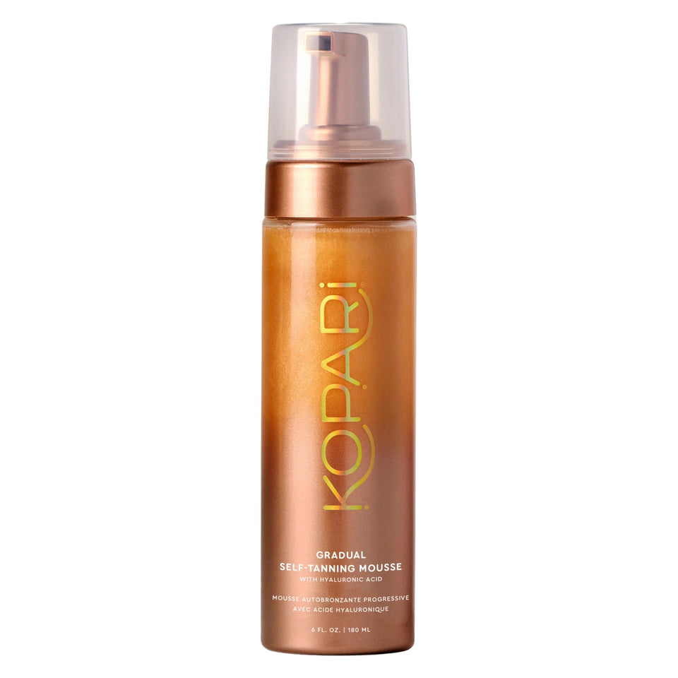 Kopari mousse front packaging showing bottle and branding for quick recognition and trust