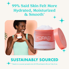 Kopari palm scoop application illustrating how little product delivers hydration