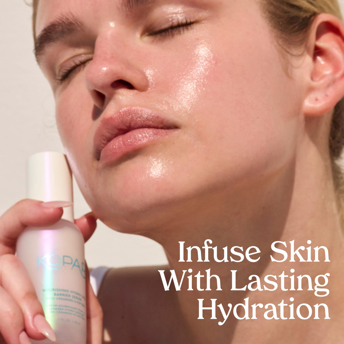 Kopari serum on hand demonstrating smooth application and hydration