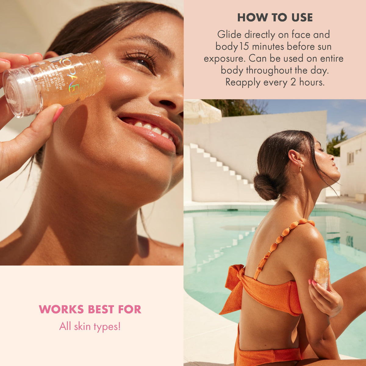 Kopari label detail highlighting ingredients like vitamin E and bisabolol