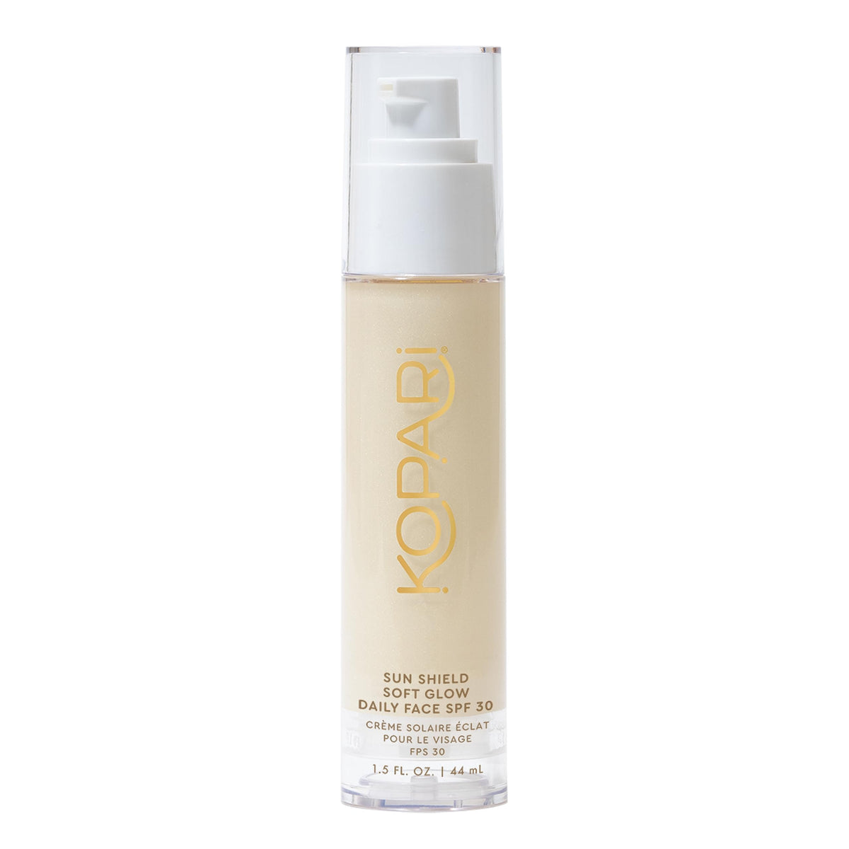 Kopari front tube showing product packaging and SPF benefits