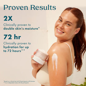 Kopari applied to forearm illustrating immediate softening benefit