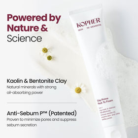 Kopher ingredient kaolin mineral close-up highlighting oil-absorbing benefit