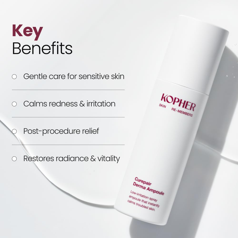 Kopher mist applied on skin before and after, shows instant dewy improvement