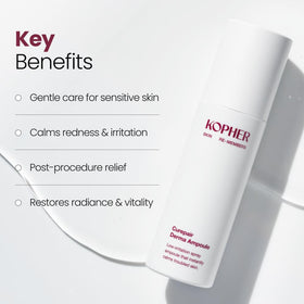 Kopher mist applied on skin before and after, shows instant dewy improvement