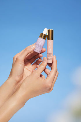KORA Organics serum applied on skin demonstrating smooth finish