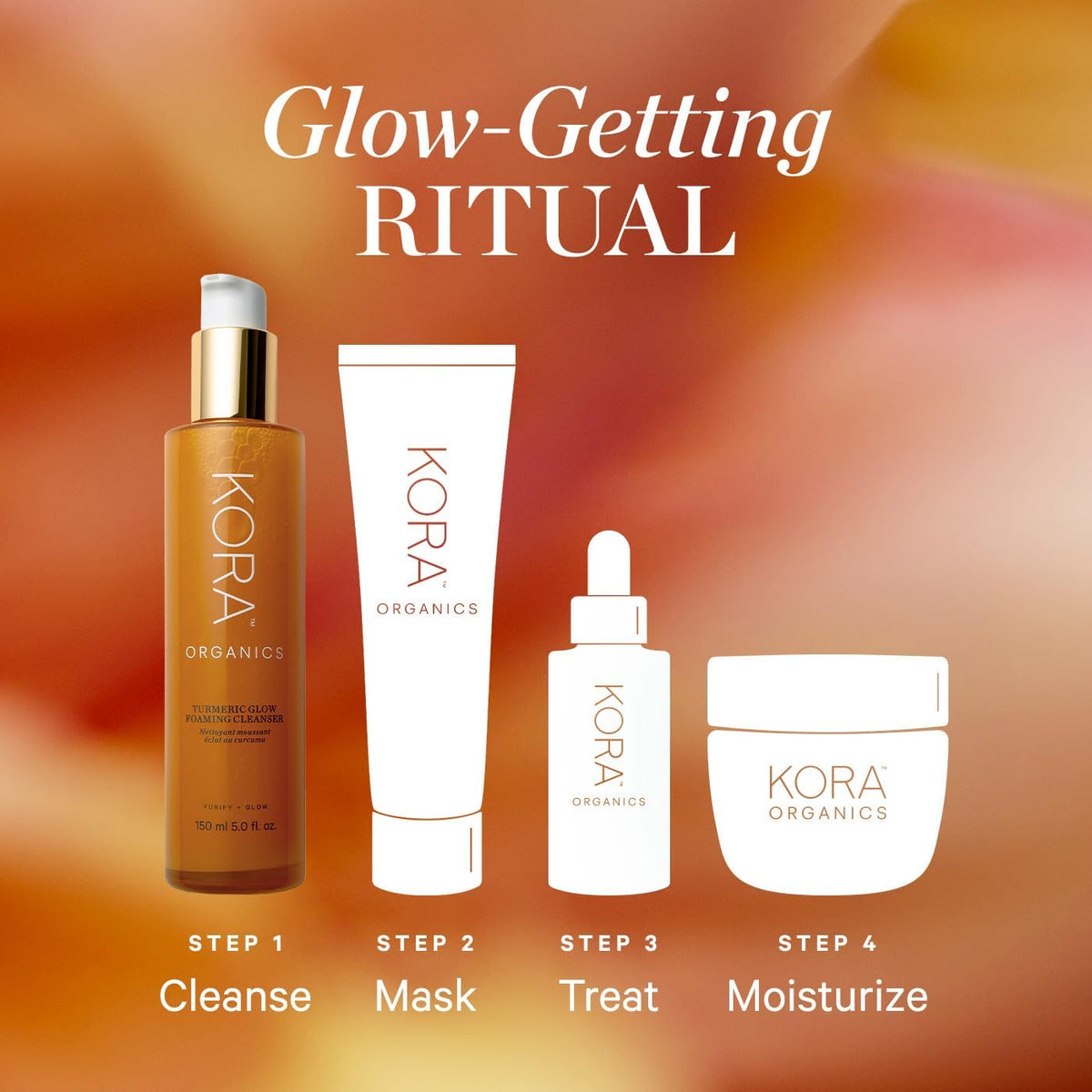 KORA Organics cleanser in bathroom during morning routine for refreshed skin