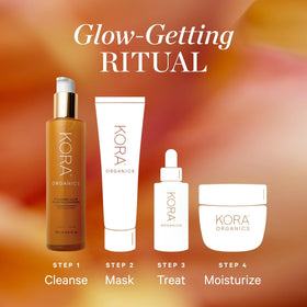 KORA Organics cleanser in bathroom during morning routine for refreshed skin