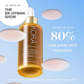 KORA Organics bottle label detail displaying ingredients and organic certification benefit