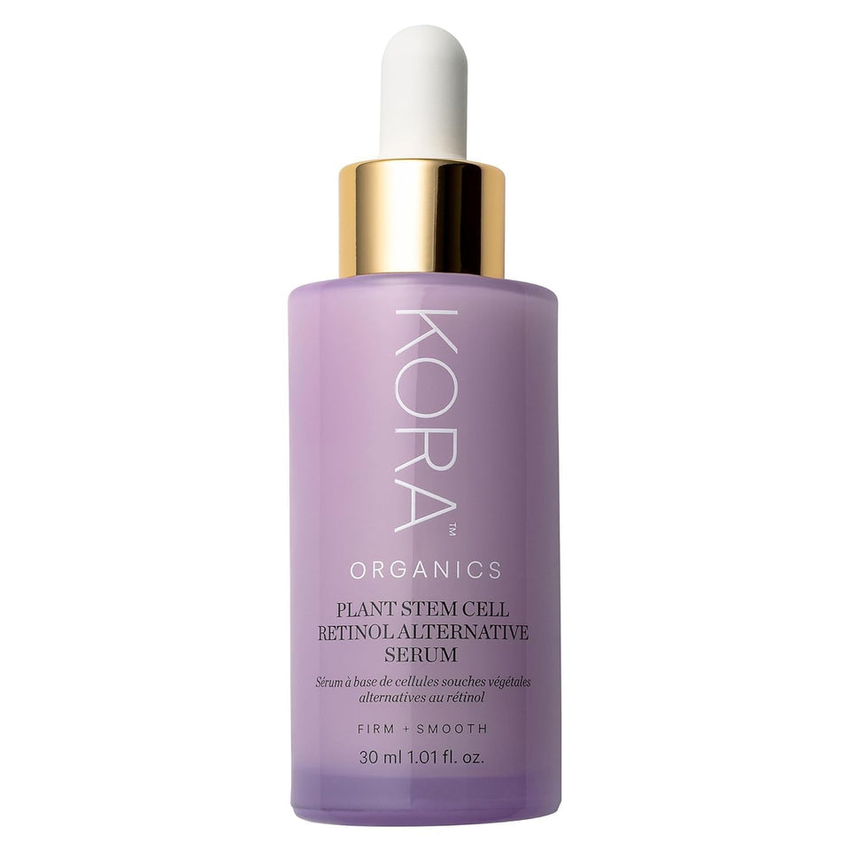 KORA Organics front packaging showing plant stem cell serum for visible smoothing