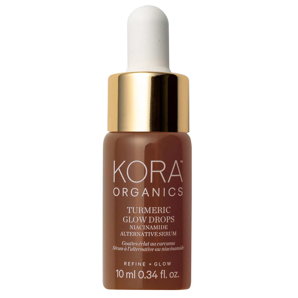 KORA Organics front packaging showing clean certified organic branding and glow benefit